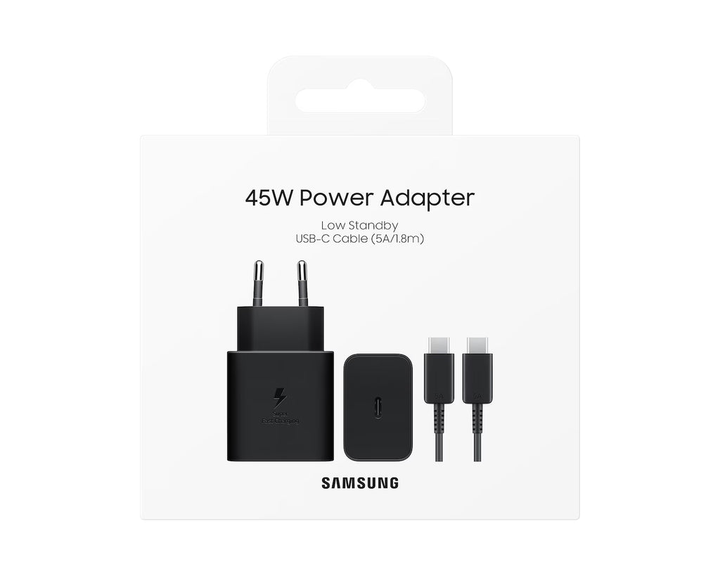 Samsung Uyumlu Type C Hızlı Şarj Aleti (45W) - Siyah